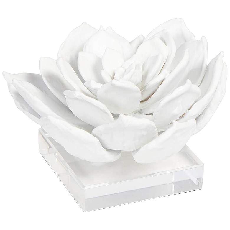 Image 1 Regina Andrew Design Succulent 7 1/2" Wide White Figurine