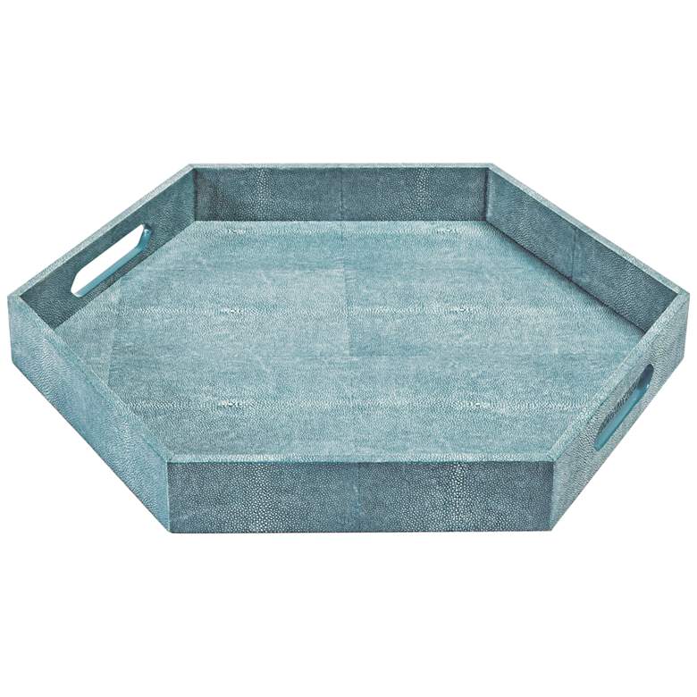 Image 1 Regina Andrew Design Turquoise 20 inch Wide Hexagon Serving Tray