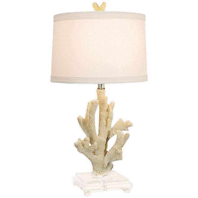 Image 1 Regina Andrew Design White Coral on Lucite Base Table Lamp