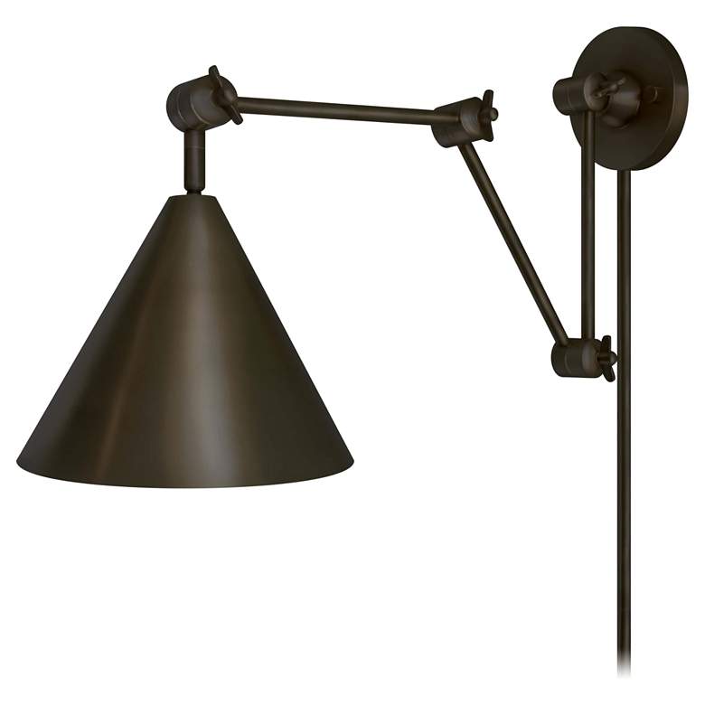 Image 1 Regina Andrew Design Zig-Zag Oiled Bronze Plug-In Wall Lamp