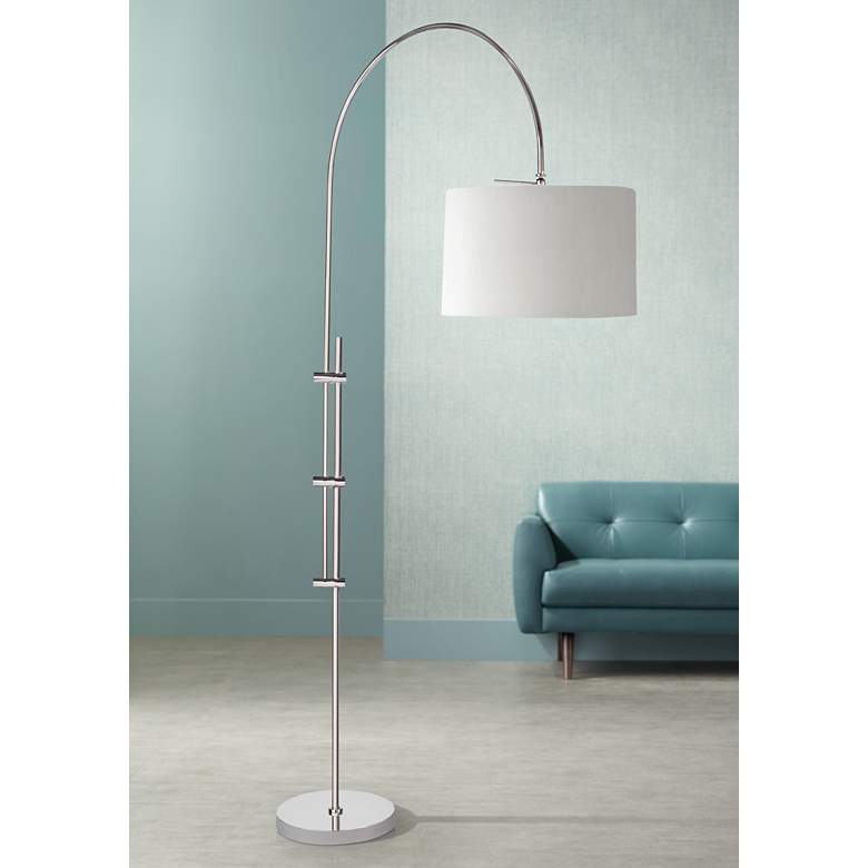Image 1 Regina Andrew Eclipse 83 1/2" Polished Nickel Modern Arc Floor Lamp