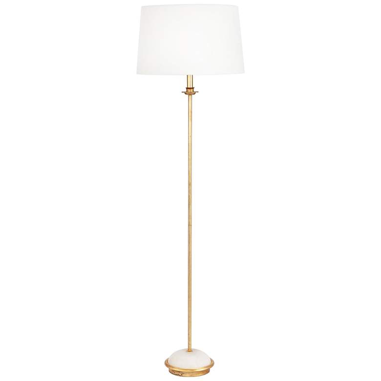 Image 1 Regina Andrew Fisher 62 inch White Drum and Gold Leaf Floor Lamp