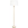 Regina Andrew Fisher 62" White Drum and Gold Leaf Floor Lamp
