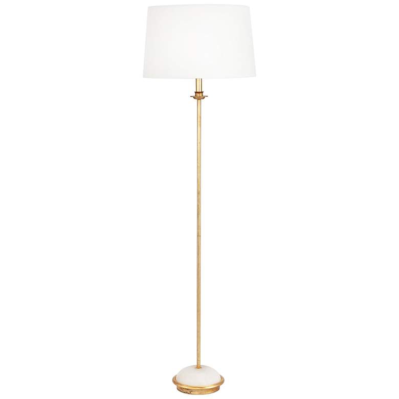 Image 1 Regina Andrew Fisher 62" White Drum and Gold Leaf Floor Lamp