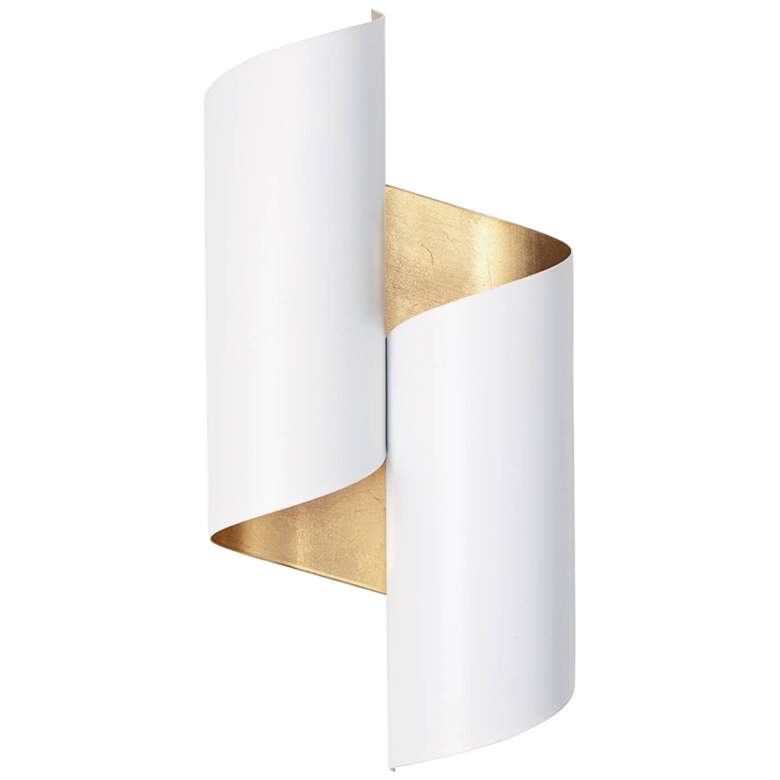 Image 1 Regina Andrew Folio 17 inch High White and Gold Wall Sconce