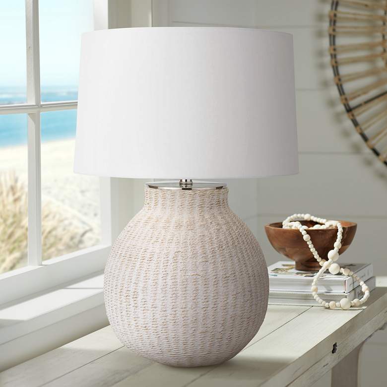 Image 1 Regina Andrew Hobi 26 1/2" High Coastal White Woven Table Lamp