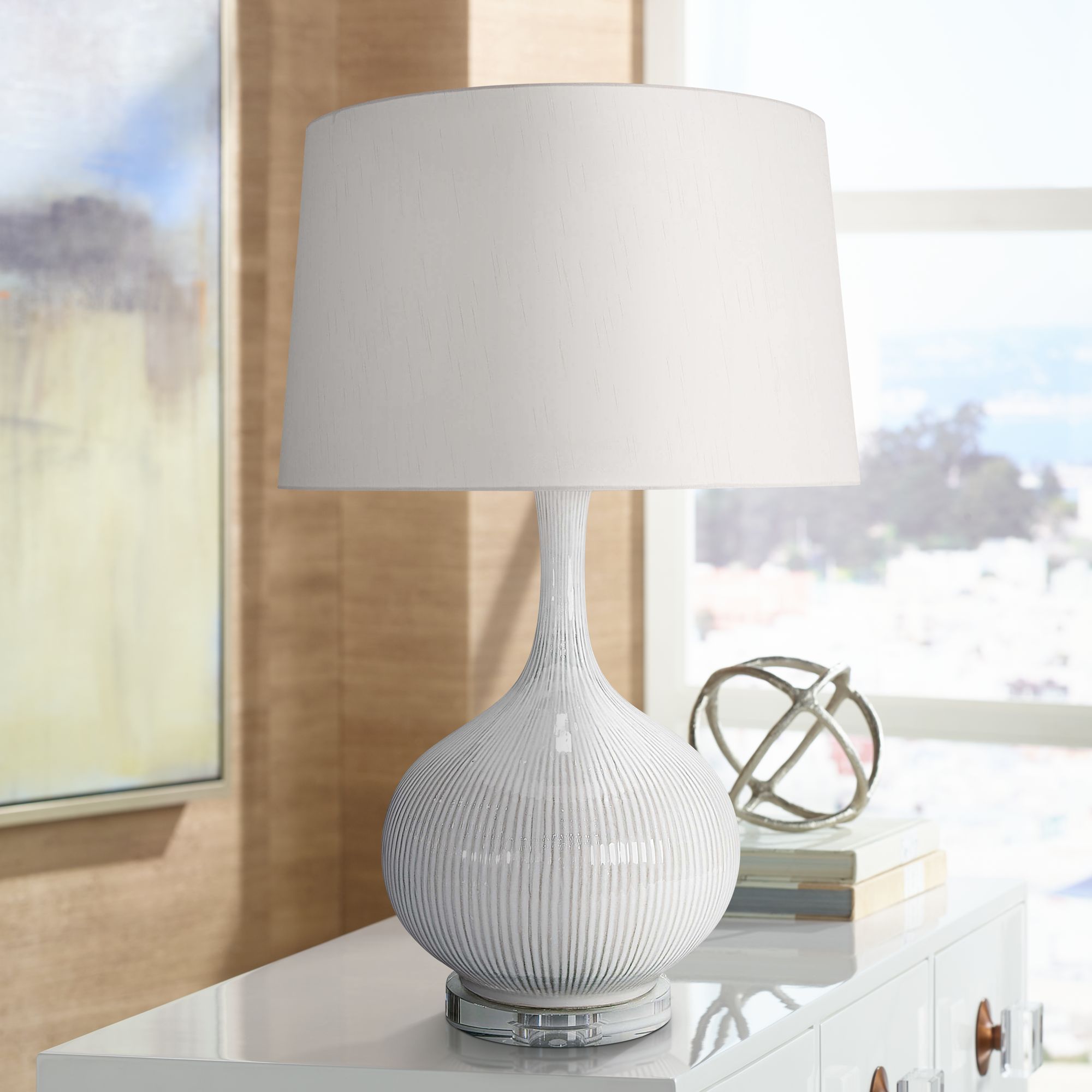 Ivory ceramic on sale table lamp