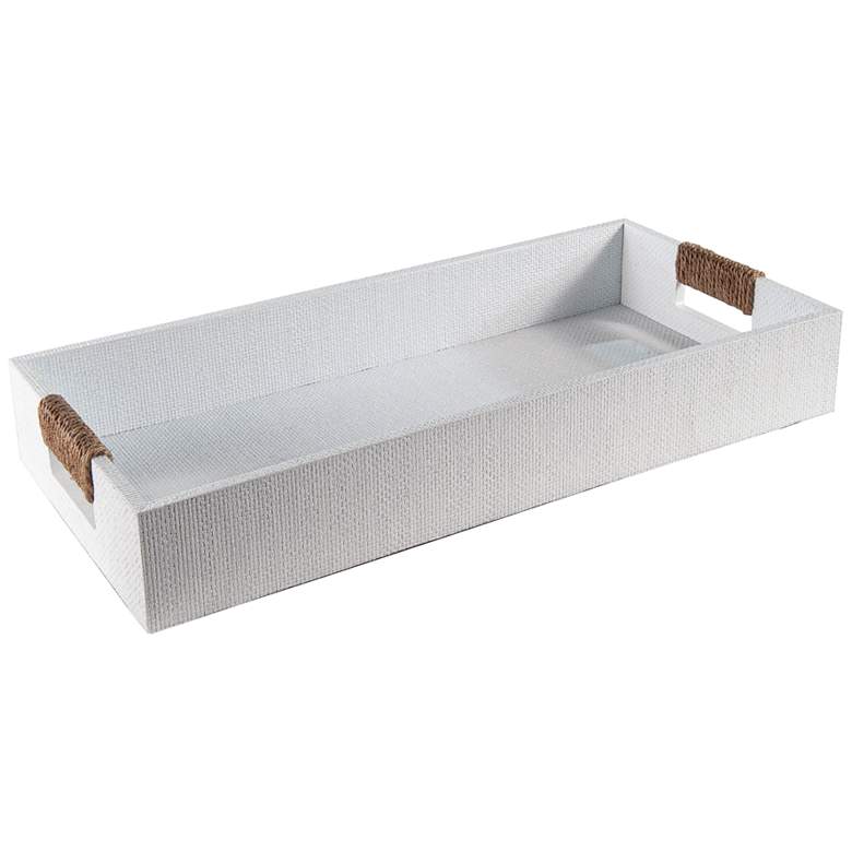 Image 1 Regina Andrew Logia Rectangle Tray Small (White) 3.5 Height