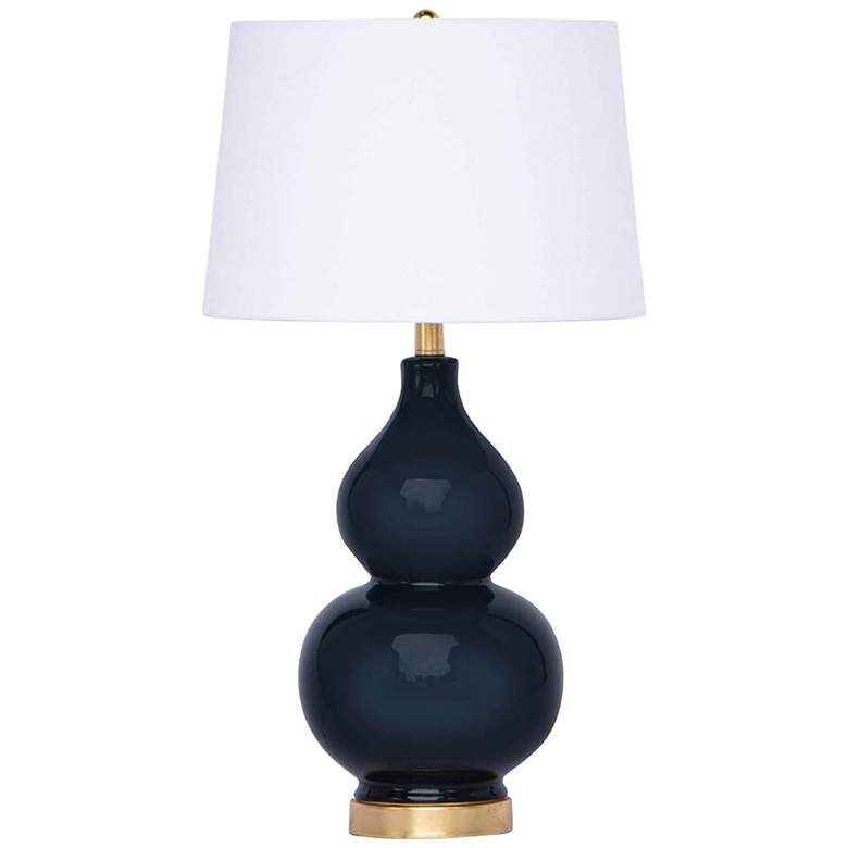 Image 2 Regina Andrew Madison 27" Double Gourd Blue Ceramic Table Lamp
