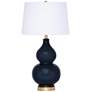 2_Regina Andrew Madison 27" Double Gourd Blue Ceramic Table Lamp