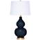 Regina Andrew Madison 27" Double Gourd Blue Ceramic Table Lamp