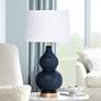 1_Regina Andrew Madison 27" Double Gourd Blue Ceramic Table Lamp