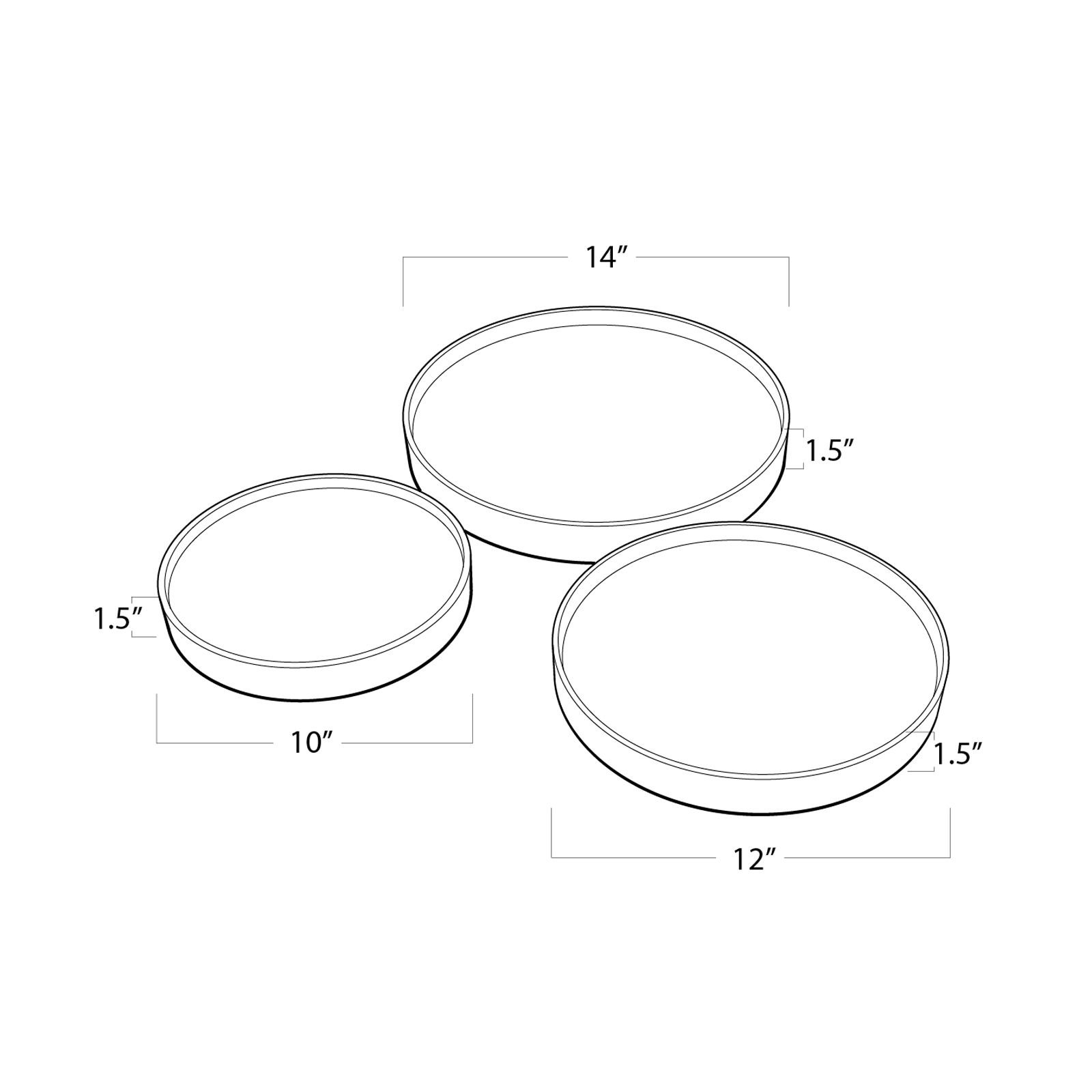 Regina Andrew Mixer Trays (Set of 3) 1.5 Height