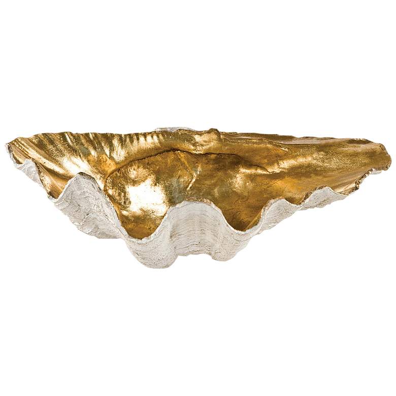 Image 1 Regina Andrew New South 14" Wide Golden Clam Decorative Bowl