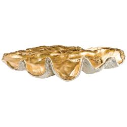 Regina Andrew New South 22&quot; Wide Golden Clam Decorative Bowl