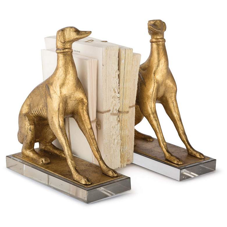 Image 1 Regina Andrew New South Antique Gold Norman Dog Bookends