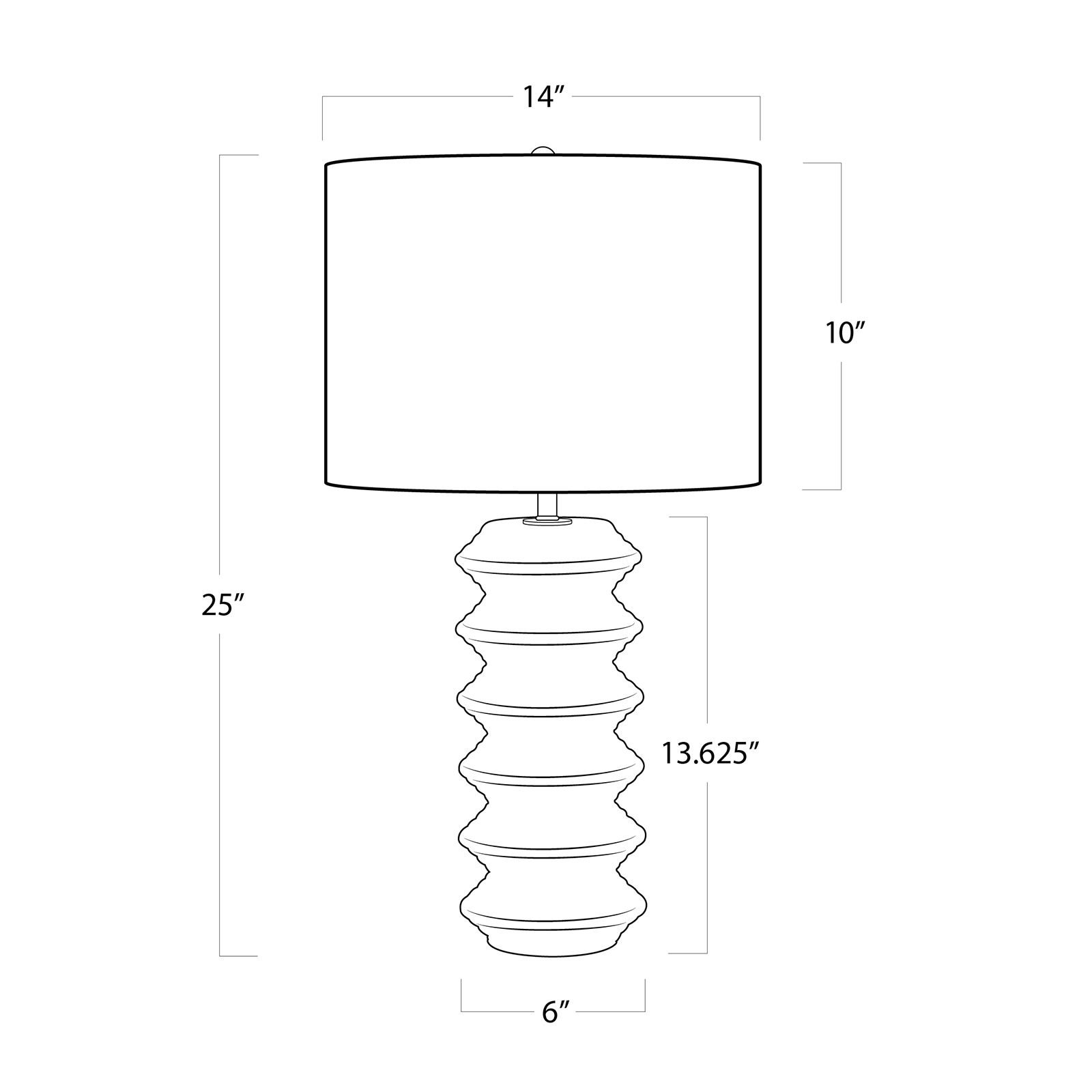 Regina Andrew Nova 25" Modern Coastal White Wood Table Lamp