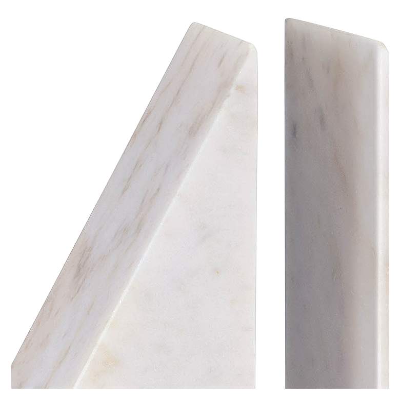 Image 2 Regina Andrew Othello Marble Bookends (White) 7.75 Height more views