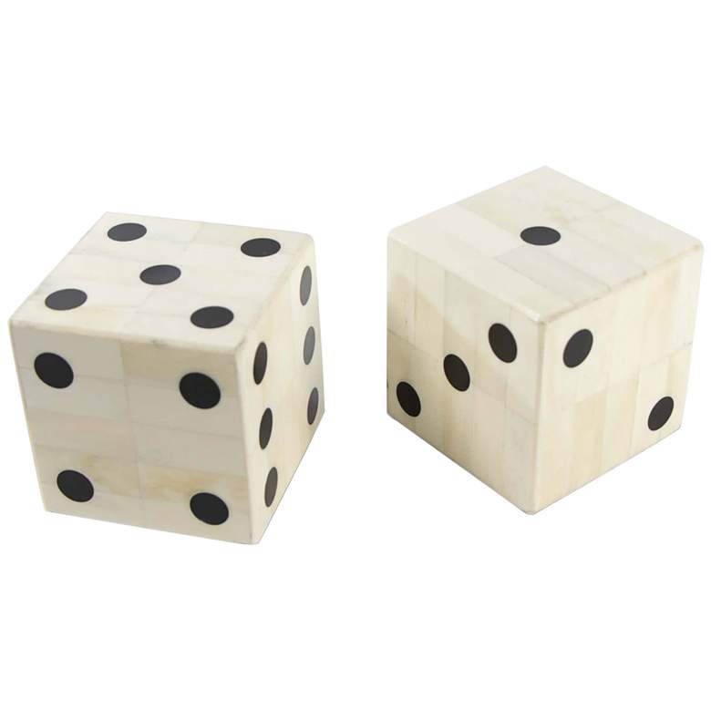 Image 1 Regina Andrew Oversized Bone Gaming Dice Pair 3.75 Height