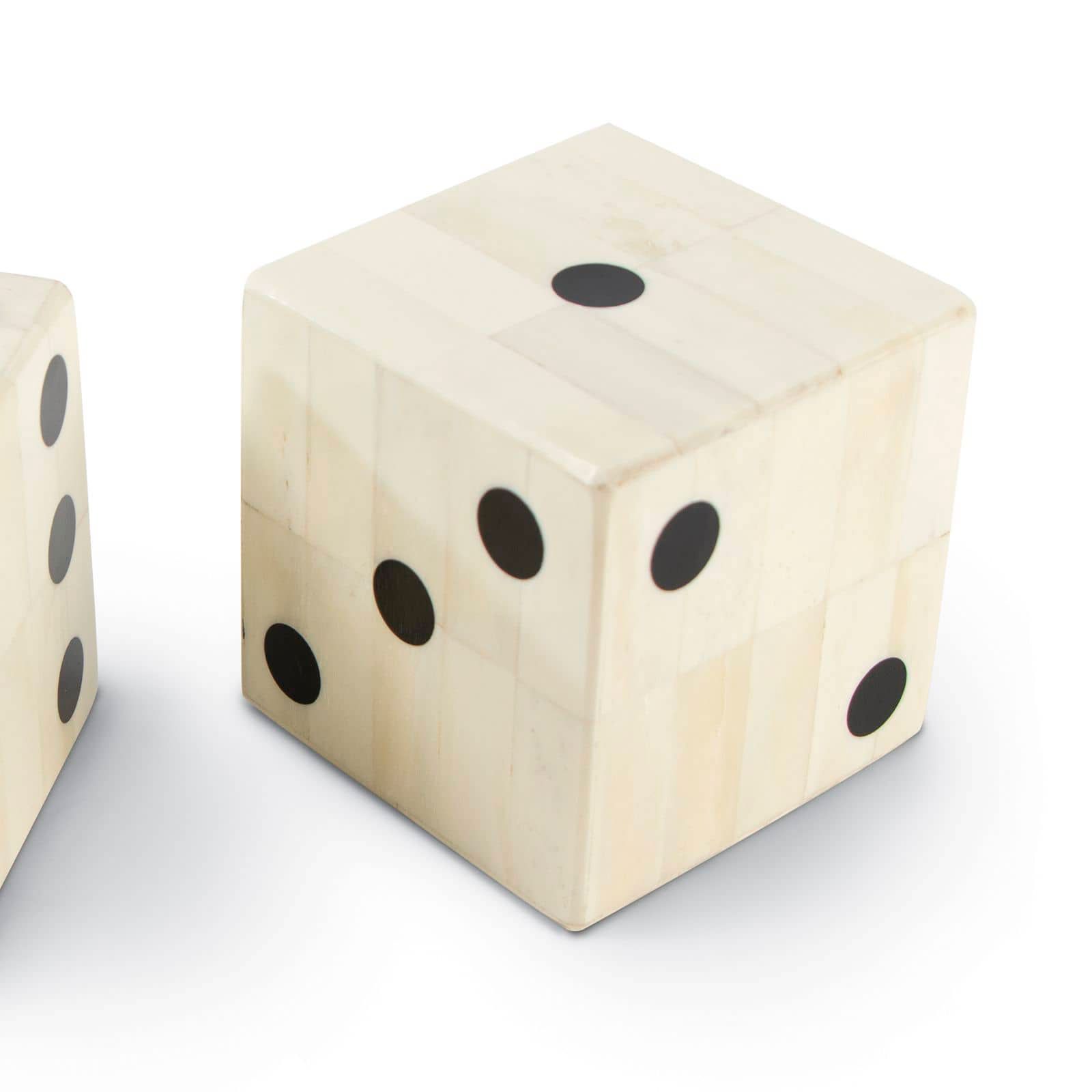 Image 4 Regina Andrew Oversized Bone Gaming Dice Pair 3.75 Height more views
