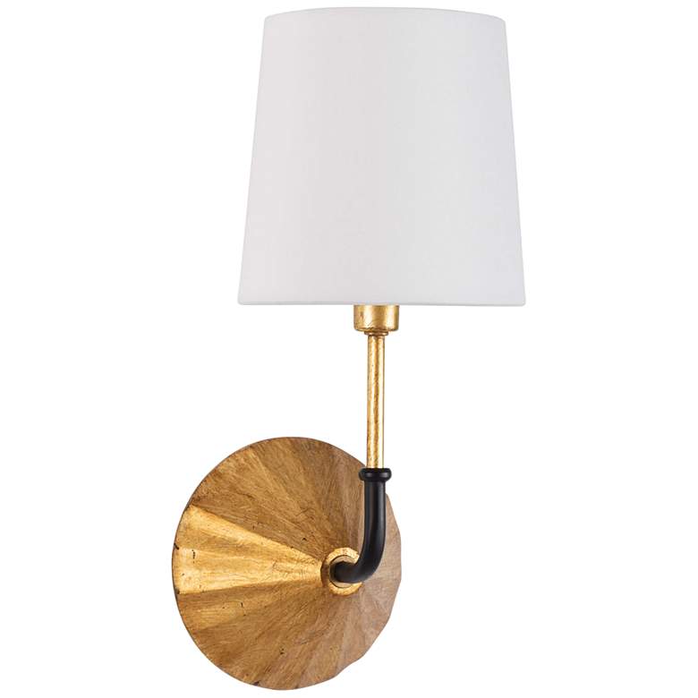 Image 1 Regina Andrew Parasol 14 3/4" High Gold Leaf Wall Sconce