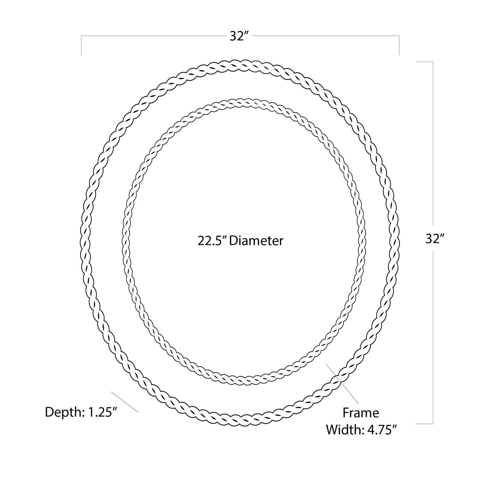 Regina Andrew Pierre 32" Round Natural Rattan Wall Mirror
