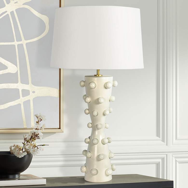 Image 1 Regina Andrew Pom Pom 32 3/4" High Modern White Ceramic Table Lamp