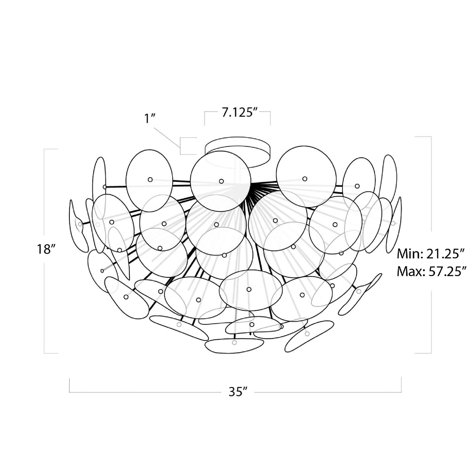 Regina Andrew Poppy Glass Semi Flush Mount (Clear) 21.25 Height