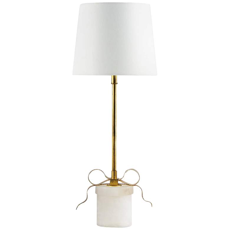 Image 2 Regina Andrew Ribbon Alabaster and Gold Leaf Steel Table Lamp