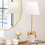 Regina Andrew Ribbon Alabaster and Gold Leaf Steel Table Lamp