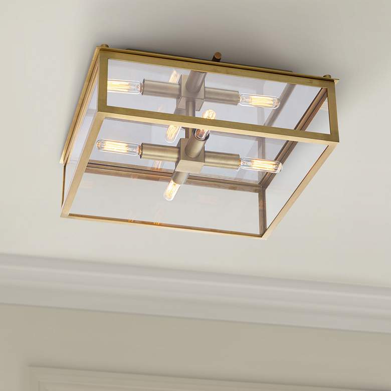 Image 1 Regina Andrew Ritz 14 1/2 inch Wide Natural Brass Ceiling Light