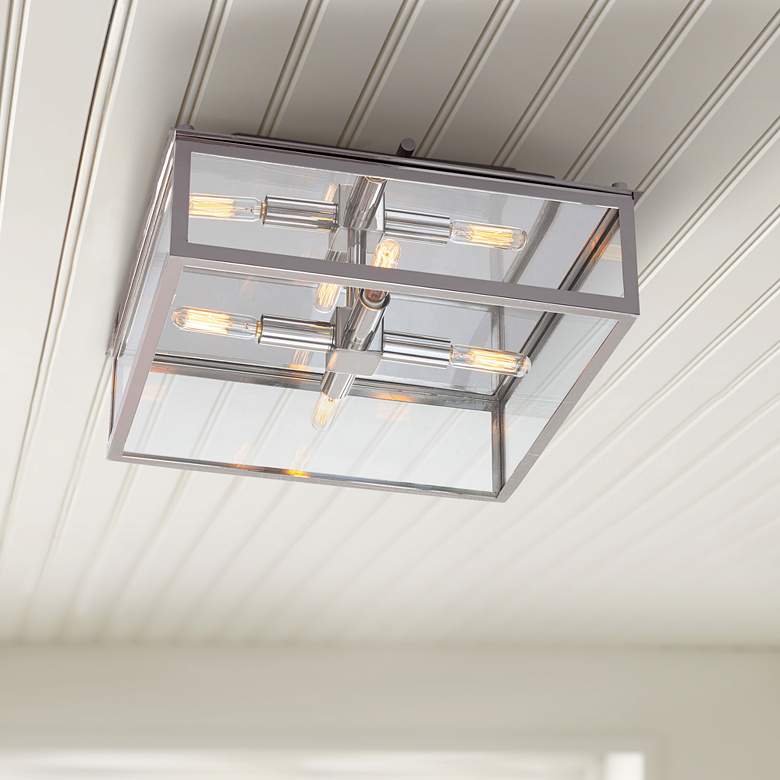 Image 1 Regina Andrew Ritz 14 1/2" Wide Polished Nickel Ceiling Light