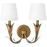 Regina Andrew River Reed Sconce Double (Antique Gold, Natural Linen Shade)