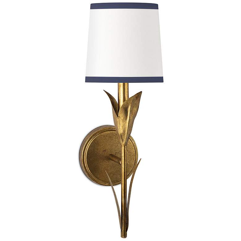 Image 1 Regina Andrew River Reed Sconce Single (Antique Gold Leaf with Navy Shade)