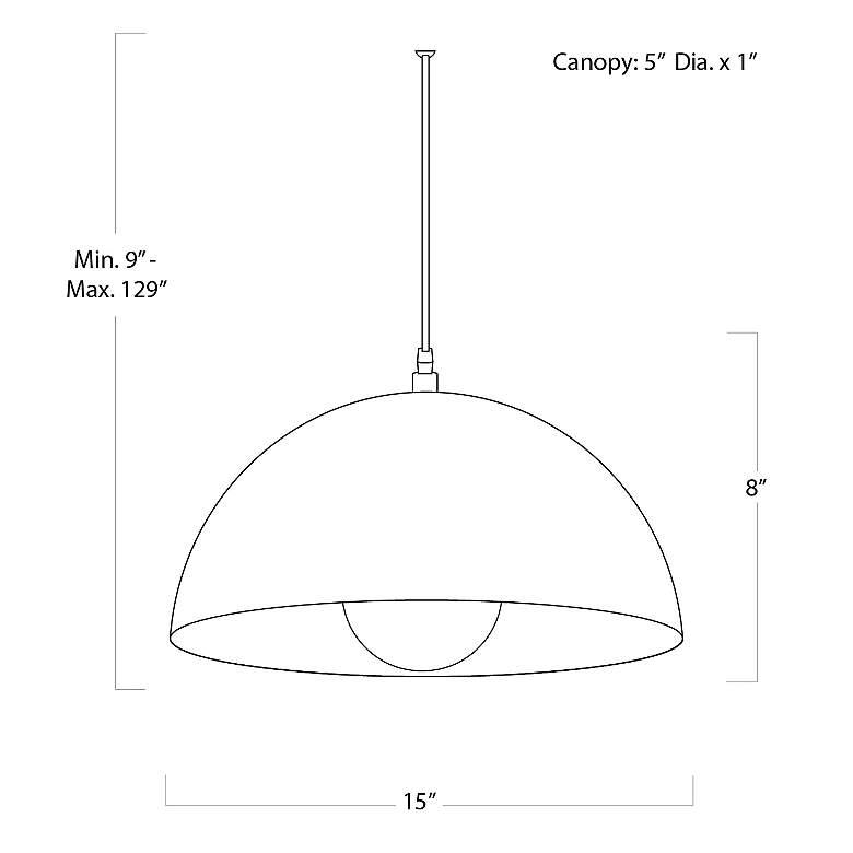 Image 3 Regina Andrew Sigmund 15" Modern Black Dome Pendant Light more views