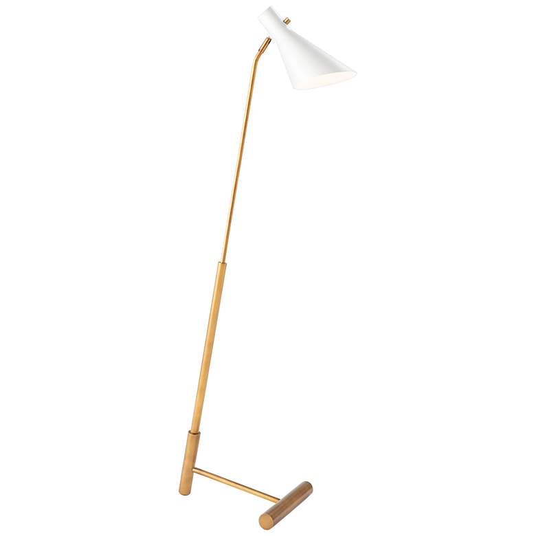 Image 1 Regina Andrew Spyder 55 3/4" White and Natural Brass Modern Floor Lamp