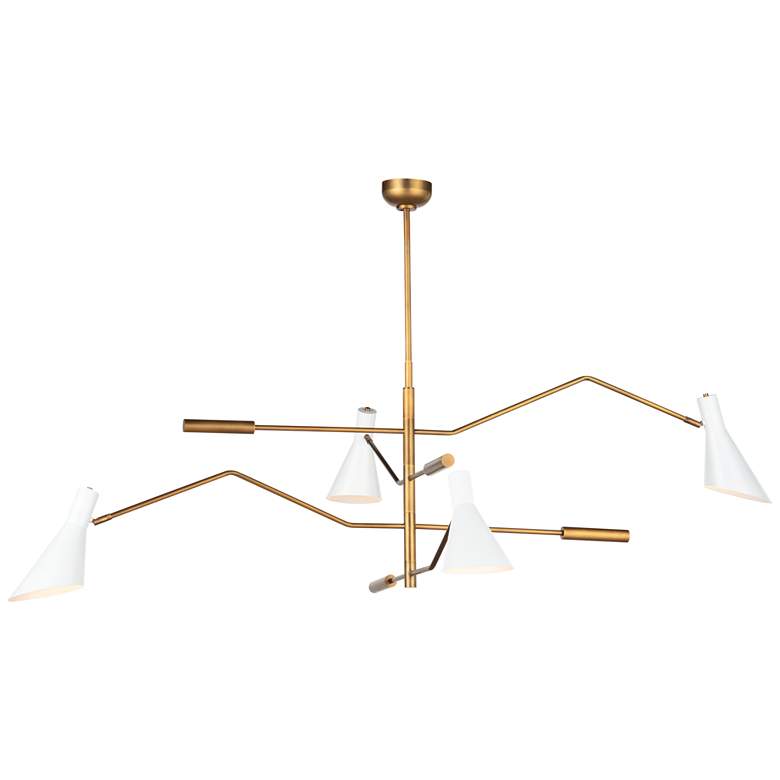 Image 1 Regina Andrew Spyder Chandelier (White and Natural Brass) 27 Height