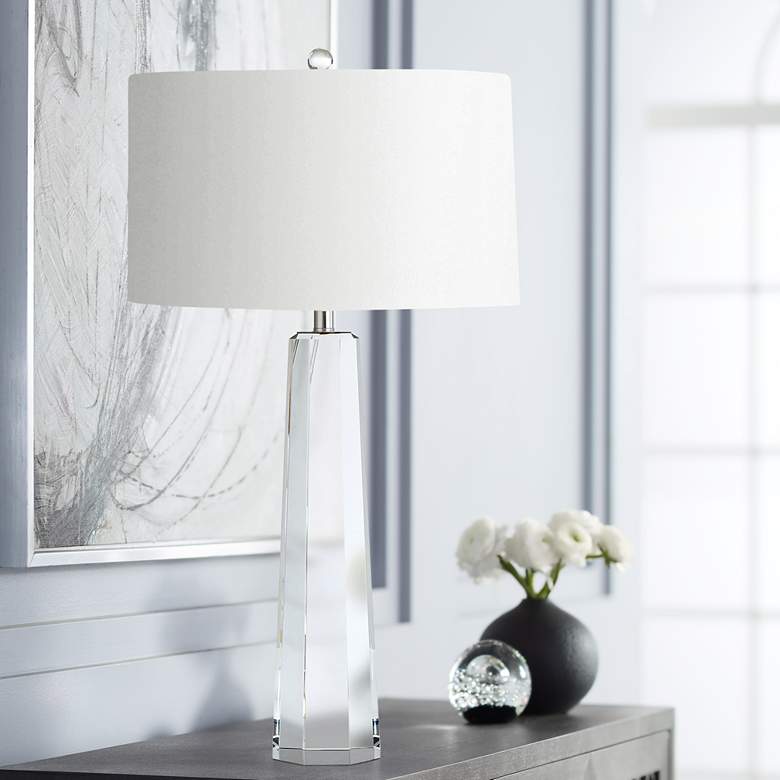 Image 1 Regina Andrew Tapered Hex 32" High Crystal Table Lamp