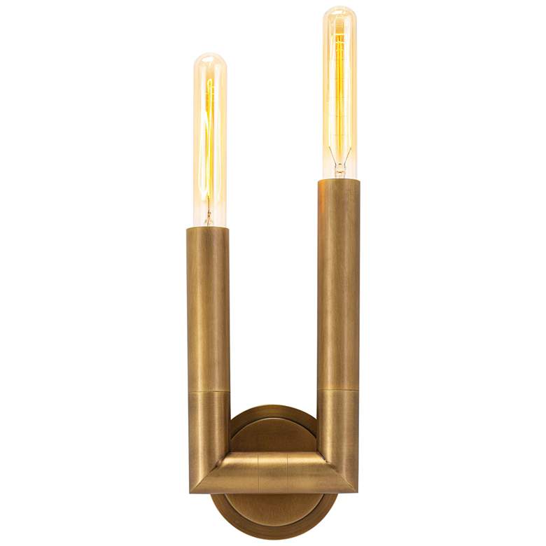 Image 1 Regina Andrew Wolfe 13" High Natural Brass Wall Sconce