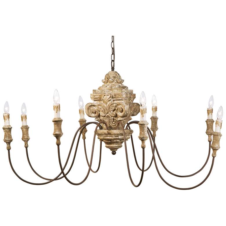 Image 1 Regina Andrew Wood Carved Chandelier 31 Height