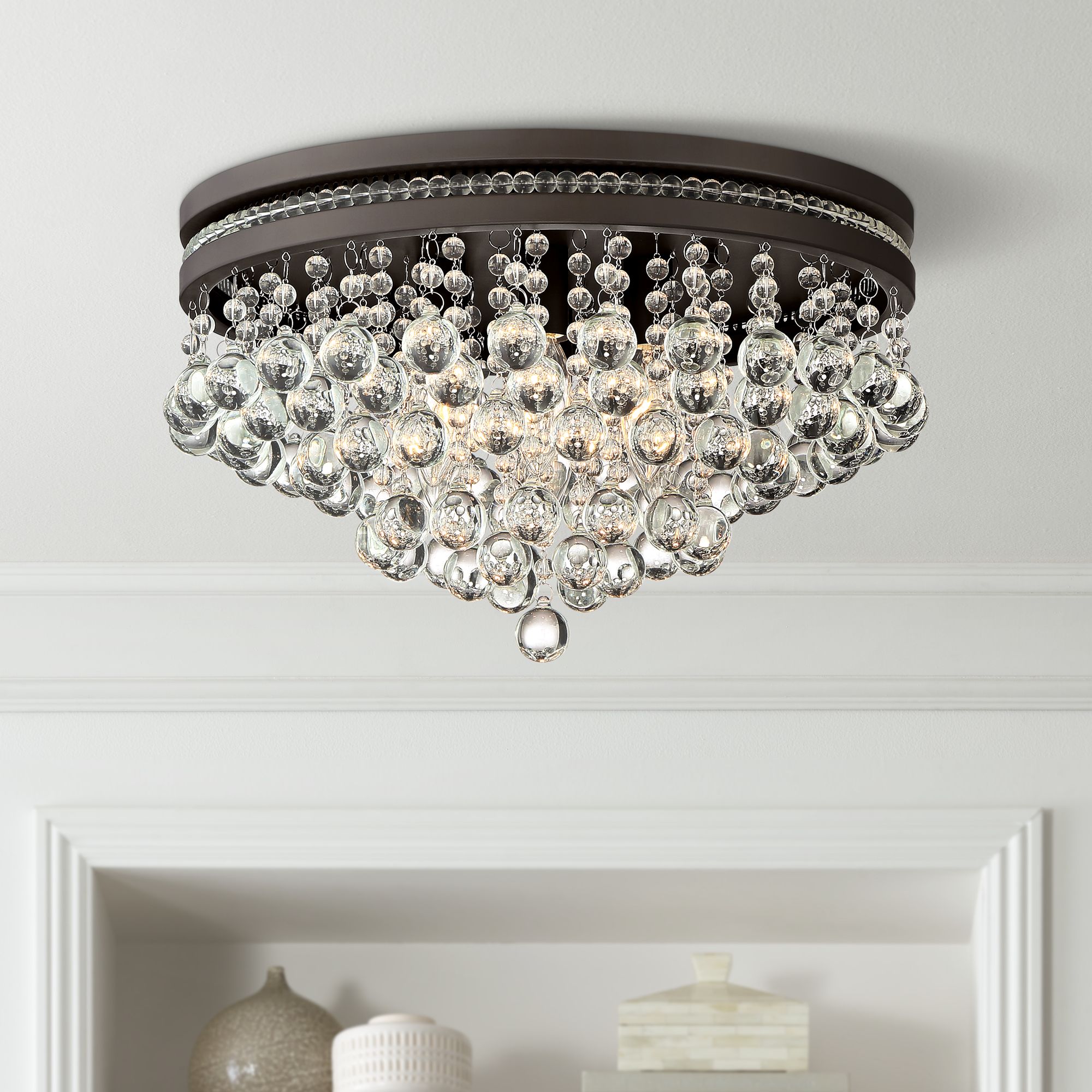 bronze crystal ceiling light