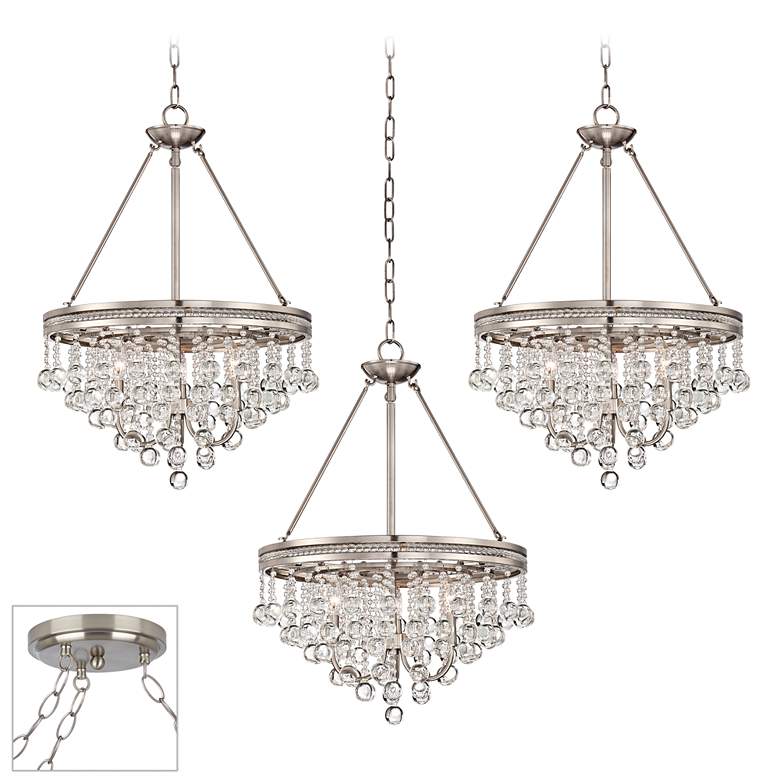 Image 1 Regina Brushed Nickel 3-Light Swag Chandelier