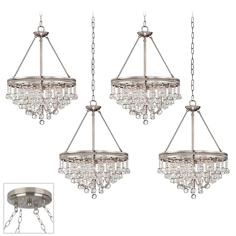 Image 1 Regina Brushed Nickel 4-Light Swag Chandelier