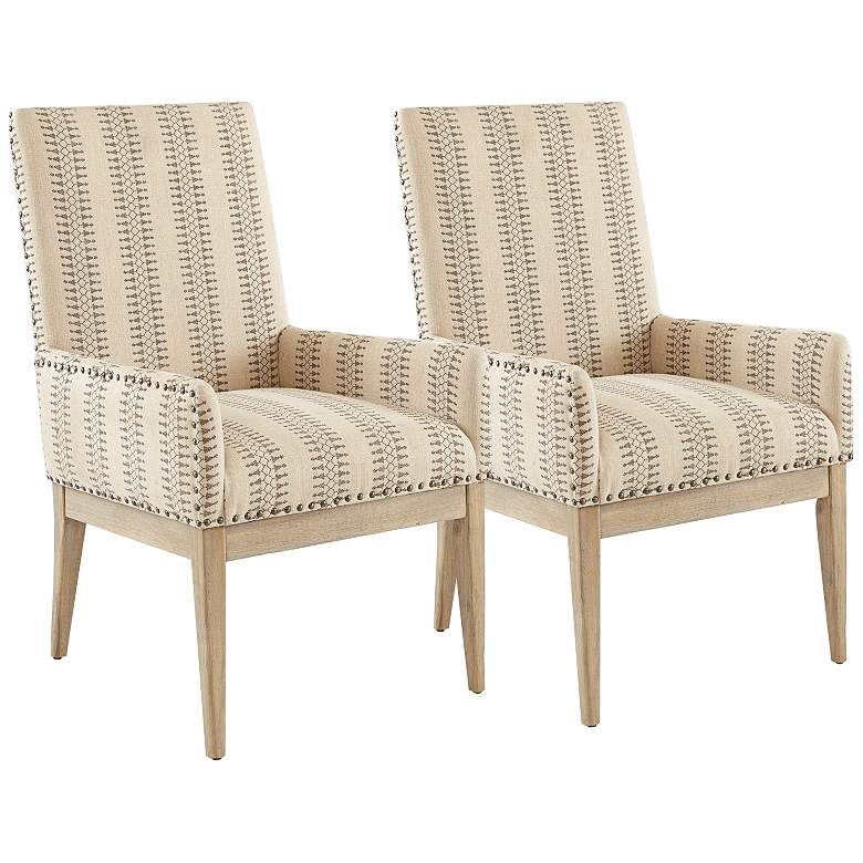 Regina Natural Fabric Dining Chairs Set of 2