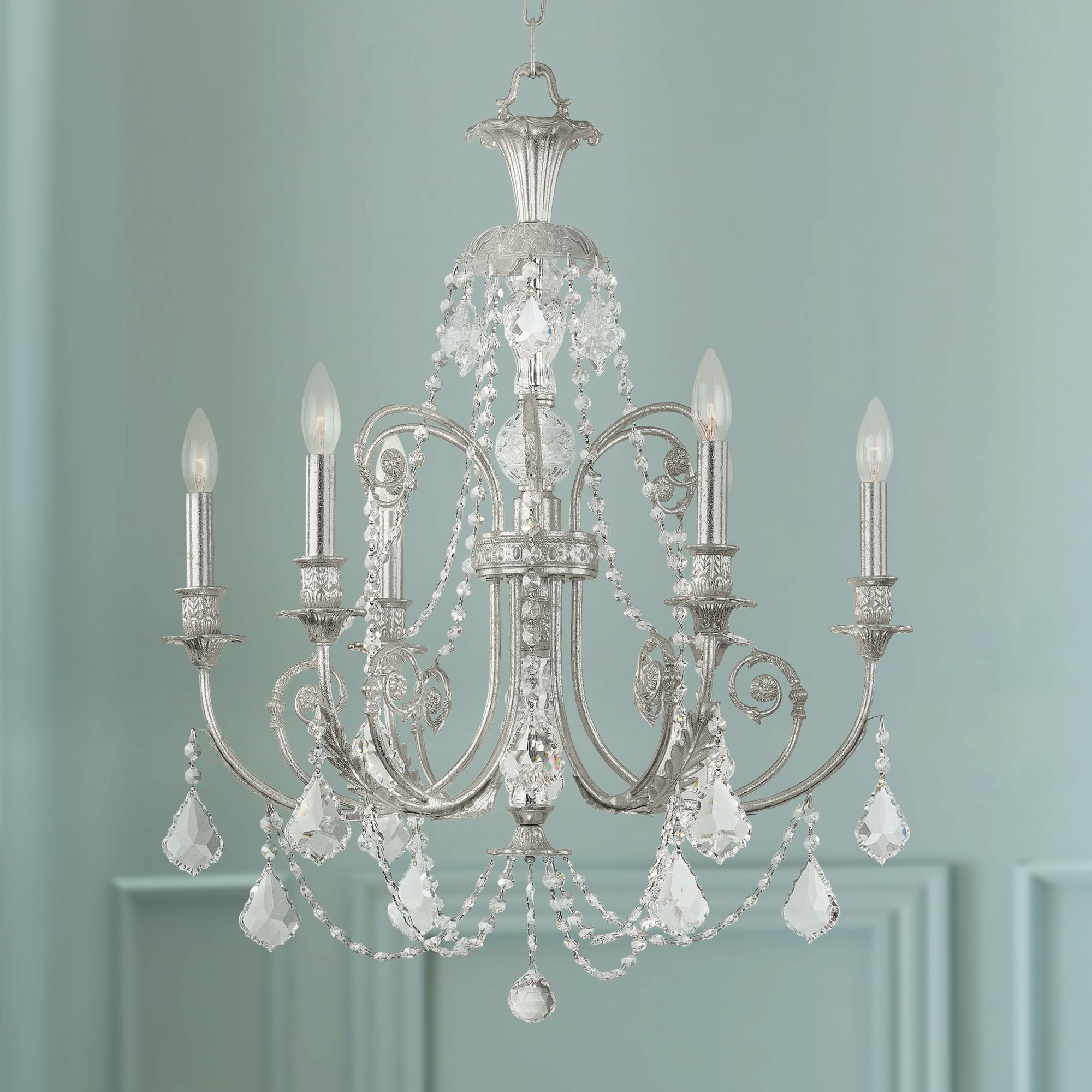 antique silver crystal chandelier