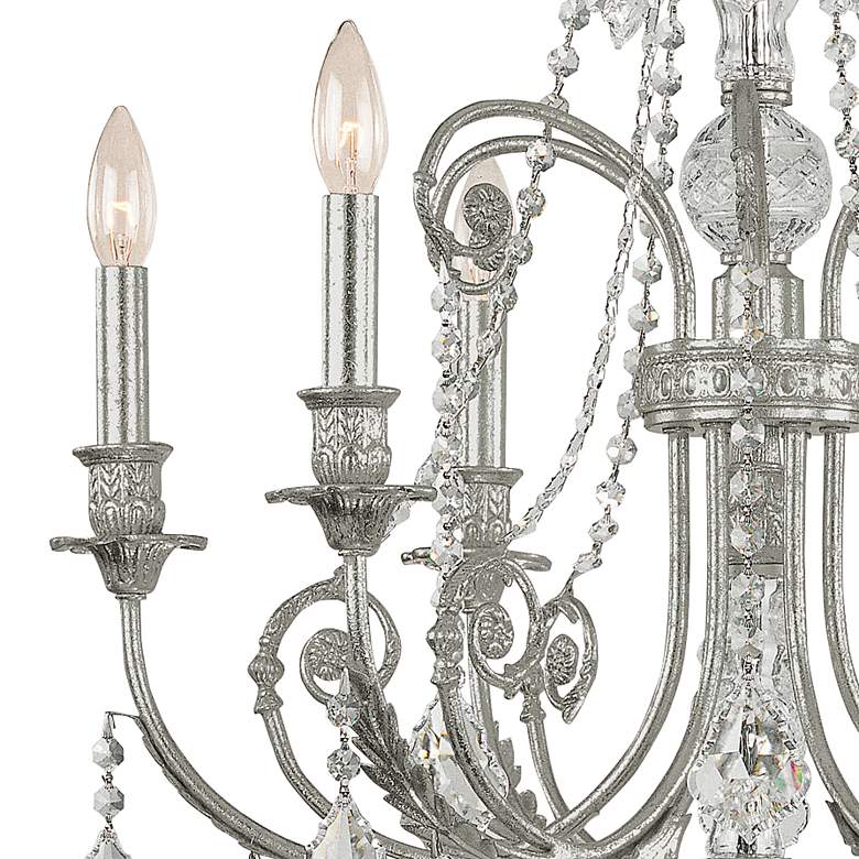 Image 3 Regis 26 inch Wide 6-Light Olde Silver and Crystal Chandelier more views