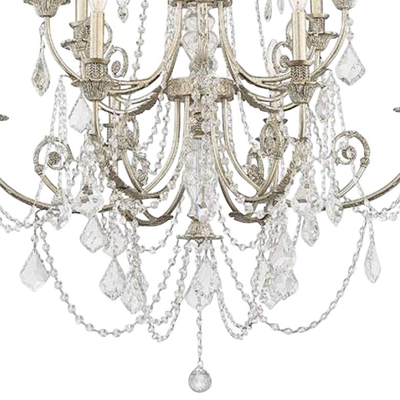 Image 3 Regis 32 inch Wide 12-Light Olde Silver and Crystal Chandelier more views