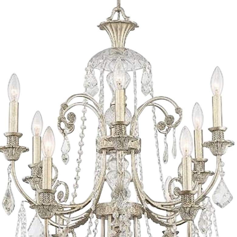 Image 4 Regis 32 inch Wide 12-Light Olde Silver and Crystal Chandelier more views