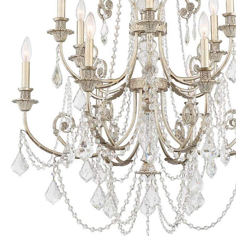 Image 5 Regis 32" Wide 12-Light Olde Silver and Crystal Chandelier more views