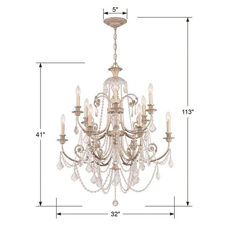 Image 7 Regis 32" Wide 12-Light Olde Silver and Crystal Chandelier more views